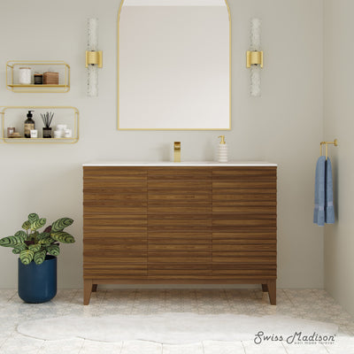Cascade 48'' Bathroom Vanity in Brown Oak