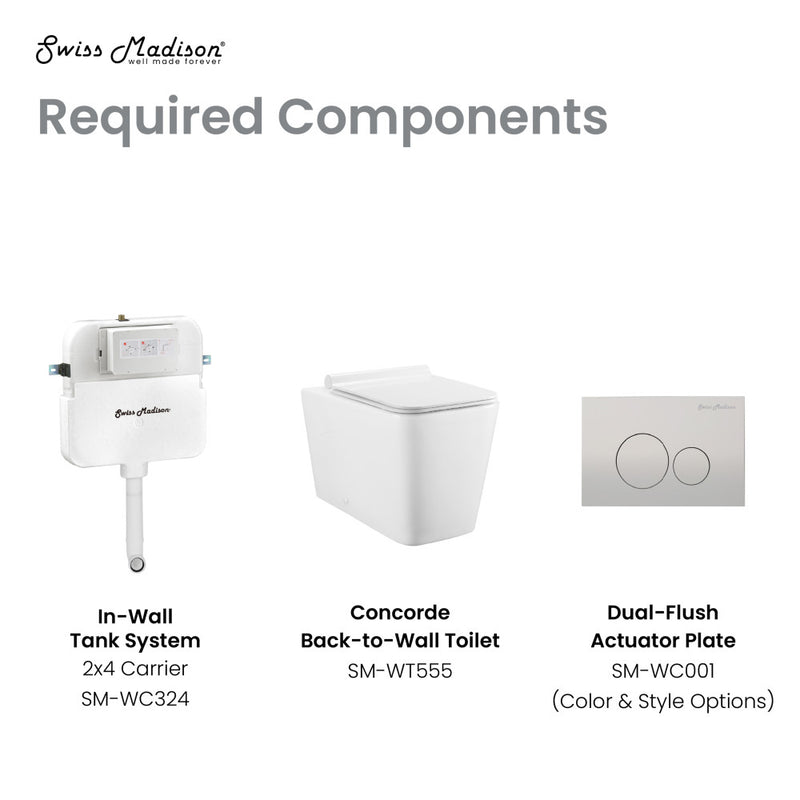 Concorde Back to Wall Concealed Tank Toilet Bowl Bundle in Glossy White