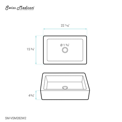 Voltaire 22" Ceramic Vessel Bathroom Sink in Static White