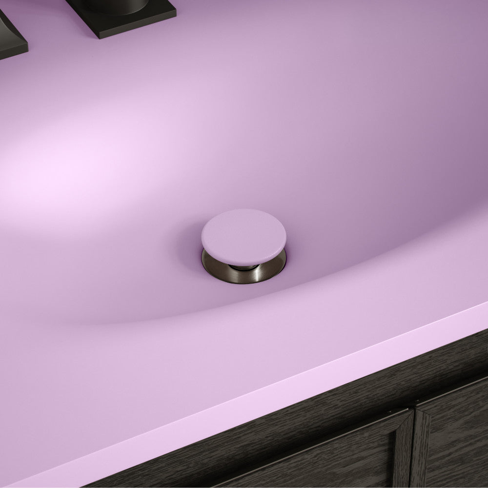 Lisse Concrete Bathroom Sink Non-Overflow Pop Up Drain in Matte Lavender