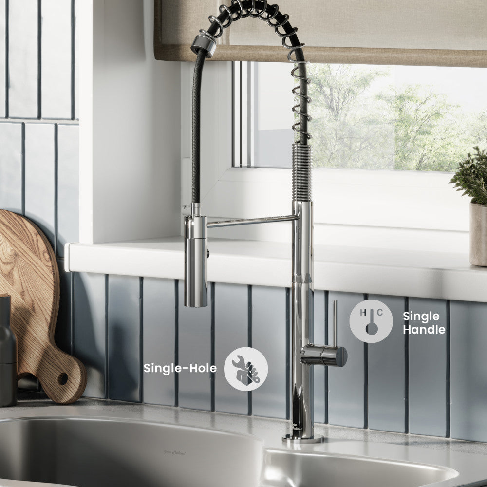 Chalet Single Handle, Pull-Down Kitchen Faucet in Chrome