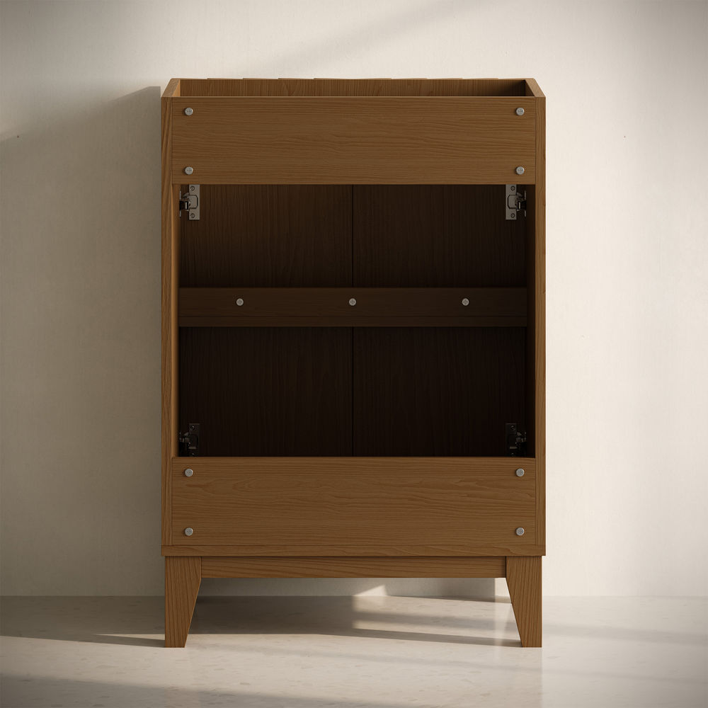 Troyes 24" Freestanding Bathroom Vanity in Brown Oak with Sink Top