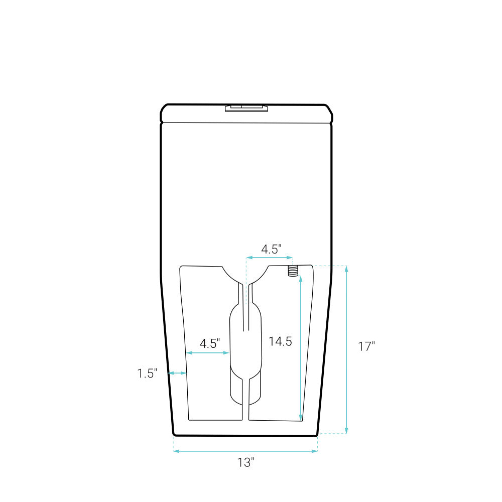 Concorde One-Piece 12" Rough-in 1.1/1.6 GPF Dual Top Flush Square Toilet in Glossy White