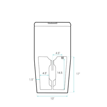 Concorde One-Piece 12" Rough-in 1.1/1.6 GPF Dual Top Flush Square Toilet in Glossy White