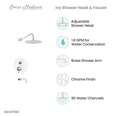 Ivy Single-Handle 1-Spray Tub and Shower Faucet in Chrome (Valve Included)