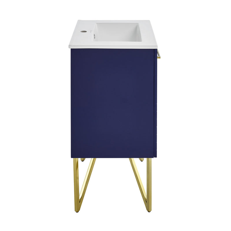 Annecy 24" Freestanding Bathroom Vanity in Granger Blue with Sink Top