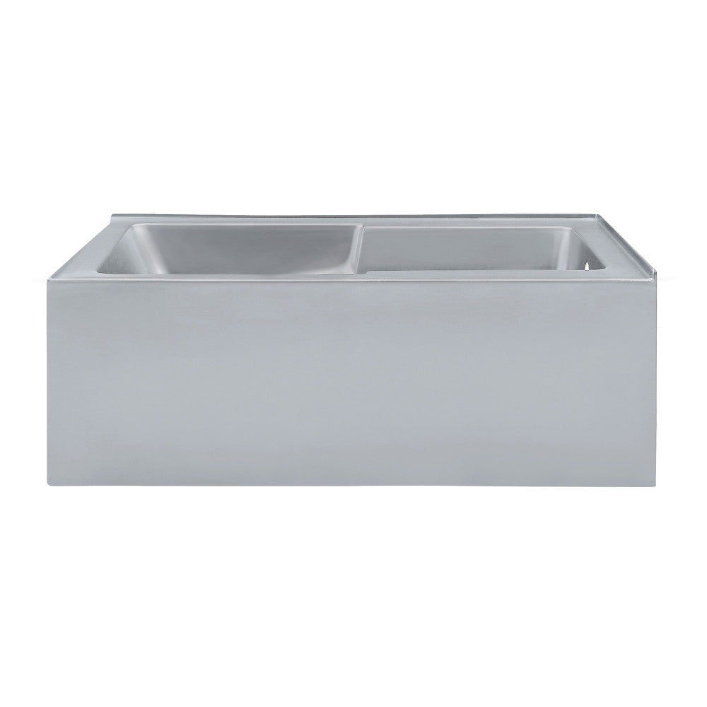 Voltaire 60 x 32 Right Drain Soaking Alcove Corner Apron Bathtub in Matte Gray