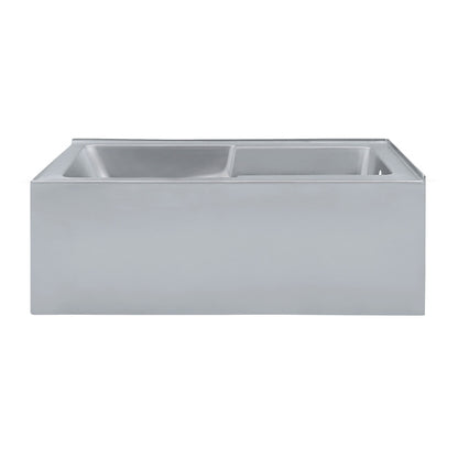 Voltaire 60 x 32 Right Drain Soaking Alcove Corner Apron Bathtub in Matte Gray