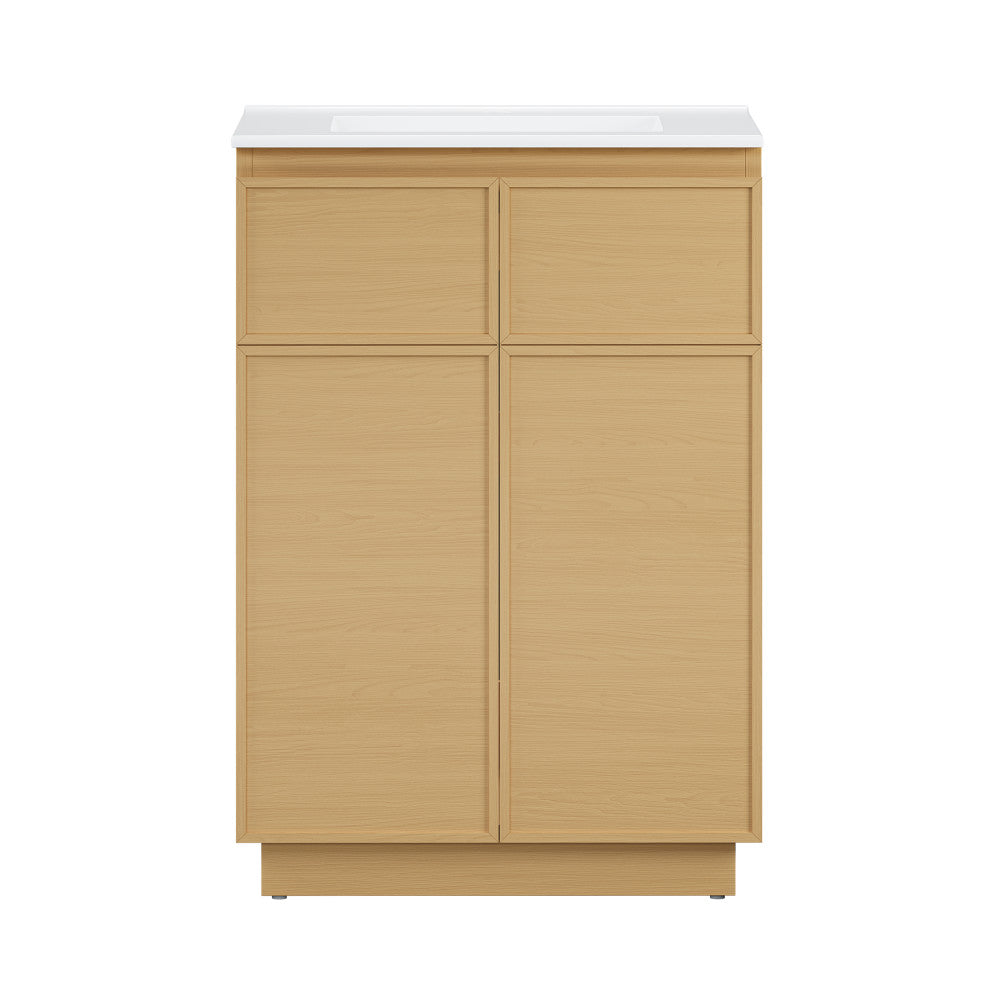 St. Tropez 24" Freestanding Bathroom Vanity in Natural Oak with Sink Top