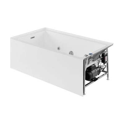 Avancer 60" x 36" Left-Hand Drain Rectangular Alcove Whirlpool Bathtub with Apron