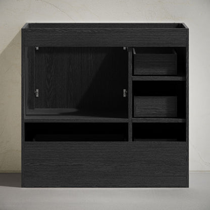 Virage 36" Freestanding Bathroom Vanity in Black Oak without Sink Top