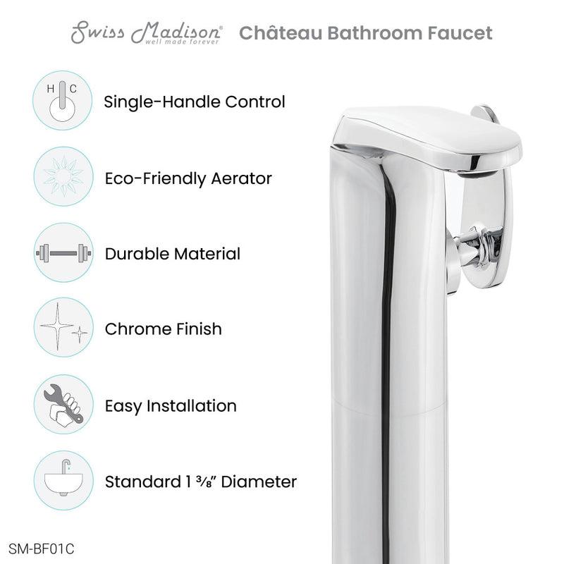 Chateau Single Hole, Single-Handle, Bathroom Faucet in Chrome