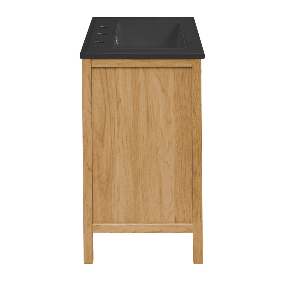 Chateau 24" Freestanding Bathroom Vanity in Golden Oak with Black 3-Hole Centerset Sink Top