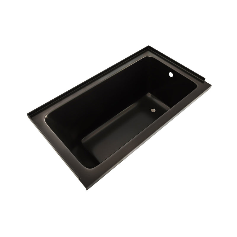 Voltaire 54 x 30 Right Drain Soaking Alcove Bathtub in Glossy Black