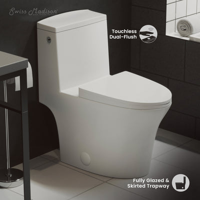 Hugo One-Piece Elongated Toilet Dual-Flush 1.1/1.6 gpf, Touchless