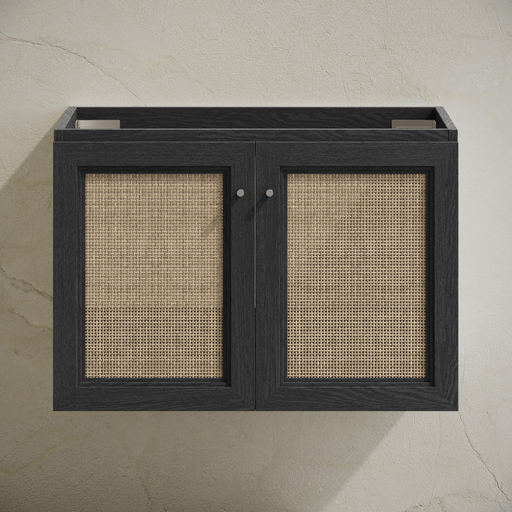 Classe 30" Wall-Mounted Bathroom Vanity in Black Oak without Sink Top