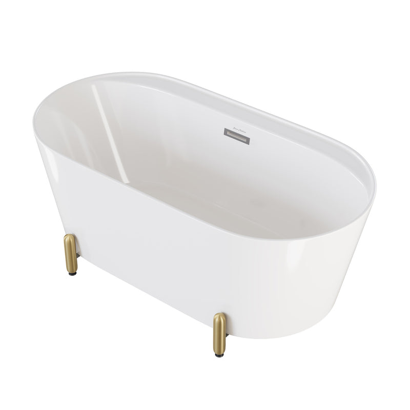 Monaco 59" Freestanding Bathtub with Brushed Gold Stand