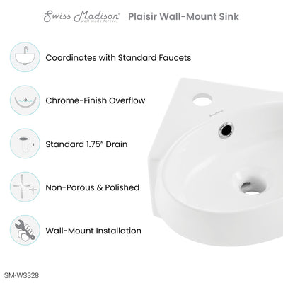 Plaisir Corner Wall Hung Sink