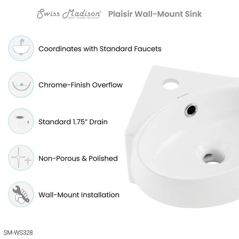 Plaisir Corner Wall Hung Sink