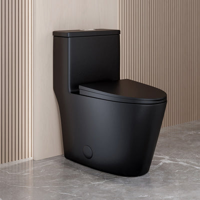 Dreux One Piece Elongated Dual Flush Toilet with 0.95/1.26 GPF in Matte Black