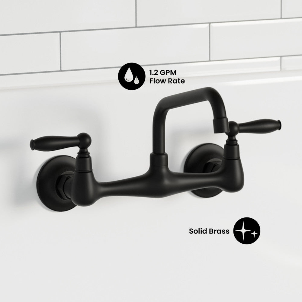 Loire Wall-Mounted Faucet in Matte Black