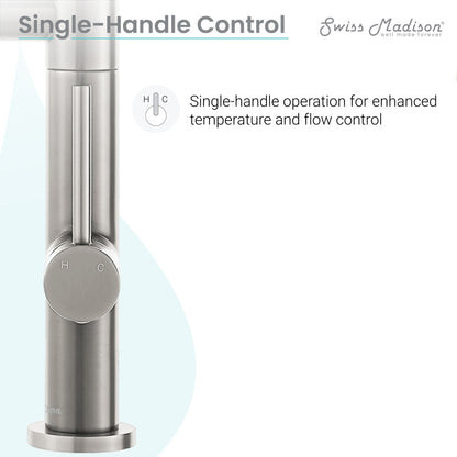 Single-handle pull-down kitchen faucet with pot filler in brushed nickel finish.