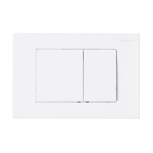 Concorde Wall Mount Dual Flush Actuator Plate with Square Push Buttons in Matte White