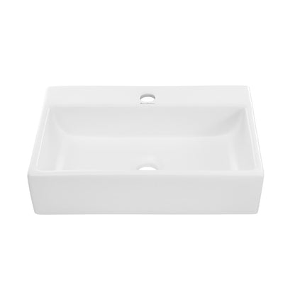 Claire 20 Rectangle Ceramic Vessel Sink, Matte White