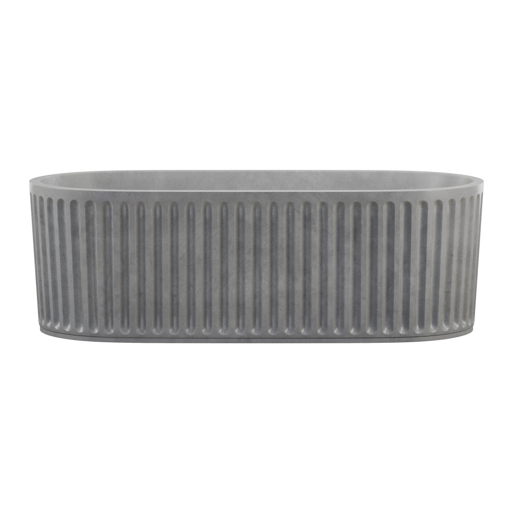 Delice 67" Freestanding Concrete Bathtub in Gray, Drain Included