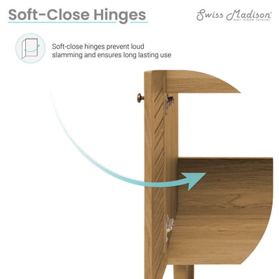 Bron 24" Freestanding Bathroom Vanity in Golden Oak with Sink Top