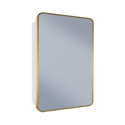 Pierre 20 x 30 Rectangle Recessed/Wall Mount Medicine Cabinet with Mirror in Brushed Gold