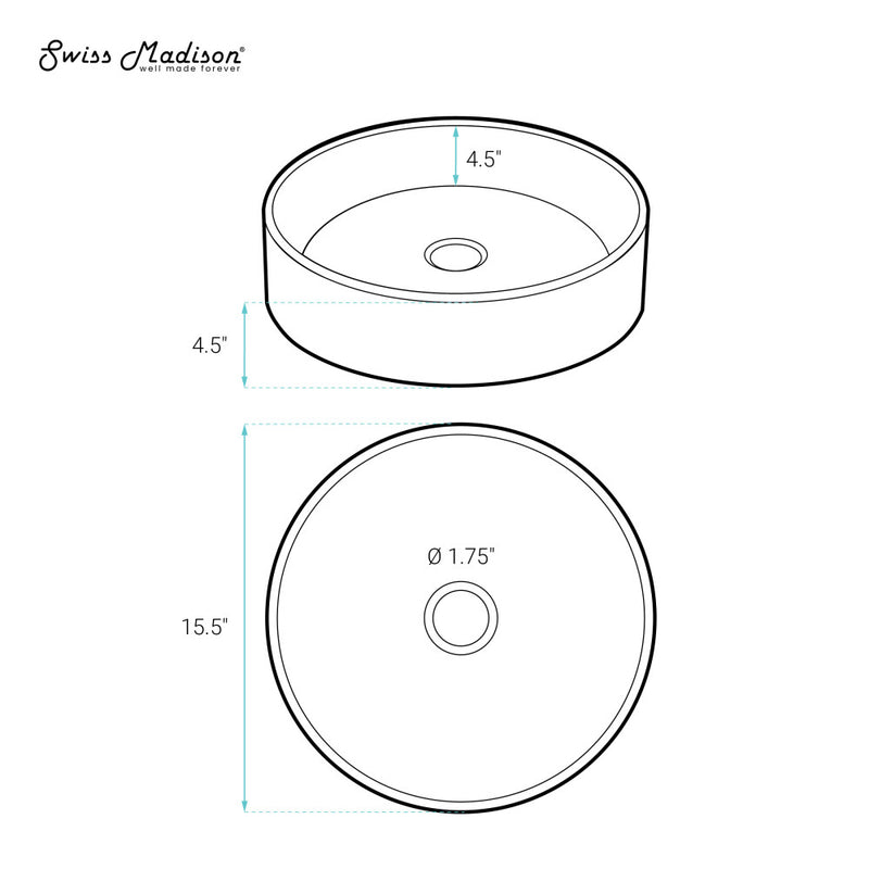 Cache 15.75" Round Glass Vessel Sink