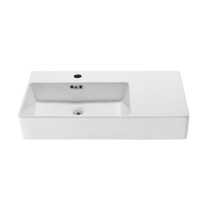 St. Tropez 36" Rectangle Wall-Mounted Sink with Left Side Faucet Mount