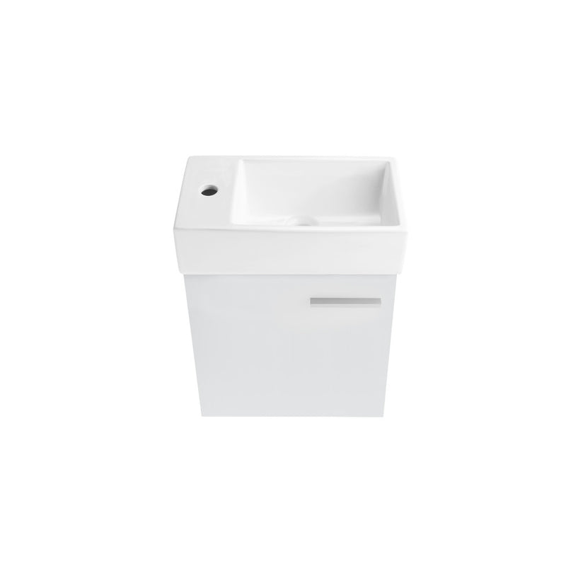 Colmer 18" Wall-Mounted Bathroom Vanity in White with Sink Top