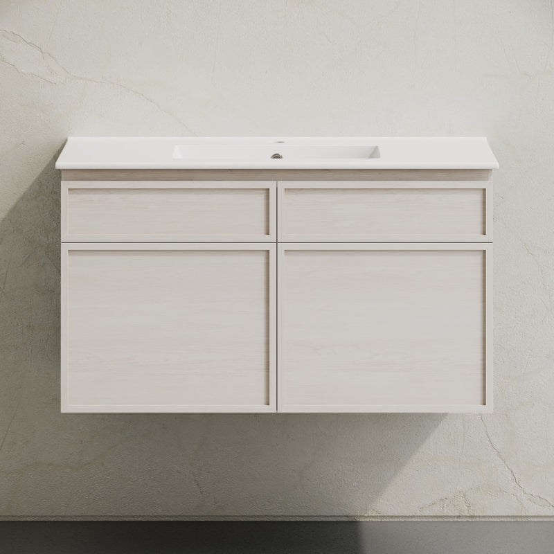 St. Tropez 36" Wall-Mounted Bathroom Vanity in White Oak with Sink Top