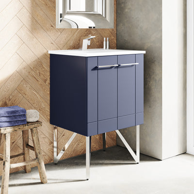 Annecy 24" Freestanding Bathroom Vanity in Purple with Sink Top