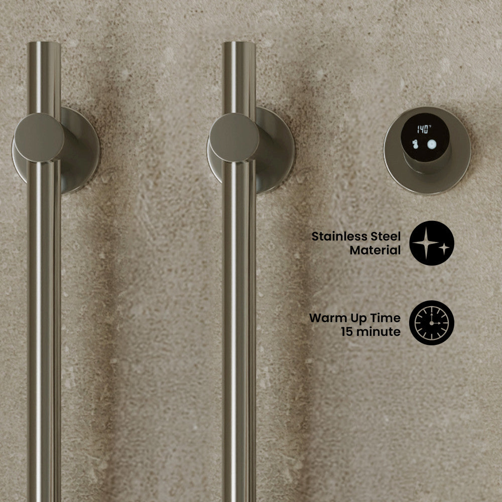 Monaco 2-Bar Electric Towel Warmer with Timer in Polished Chrome