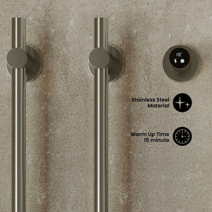 Monaco 2-Bar Electric Towel Warmer with Timer in Polished Chrome