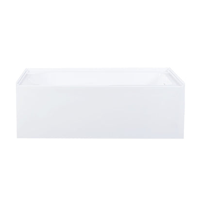 Voltaire 60 x 32 Skirted Right Drain Soaking Apron Bathtub in Glossy White with Integrated Overflow and Armrest, Drain Included