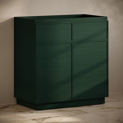 St. Tropez 36" Freestanding Bathroom Vanity Cabinet without Top in Green Oak