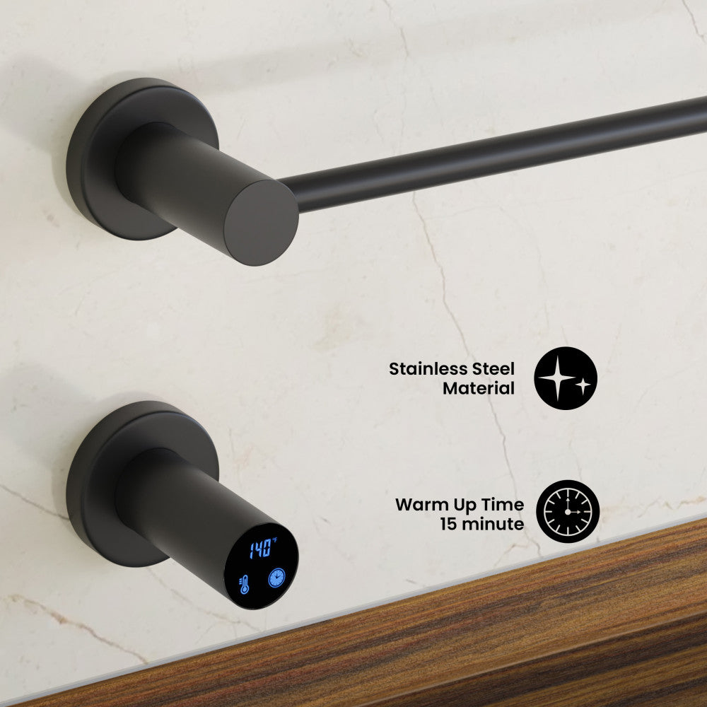Claire 3-Bar Electric Towel Warmer in Matte Black