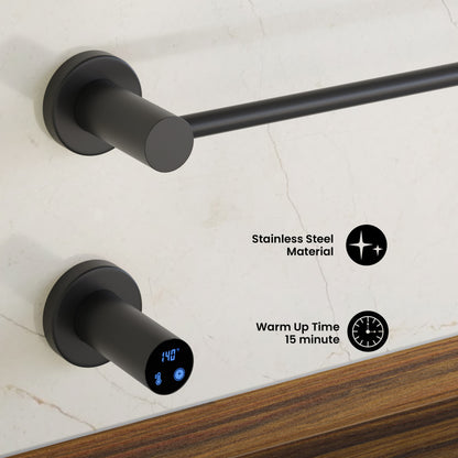 Claire 3-Bar Electric Towel Warmer in Matte Black