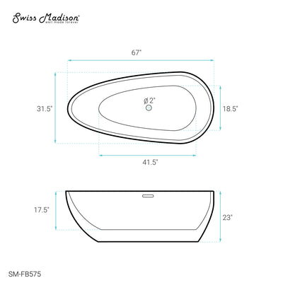 Monaco 67" Freestanding Bathtub