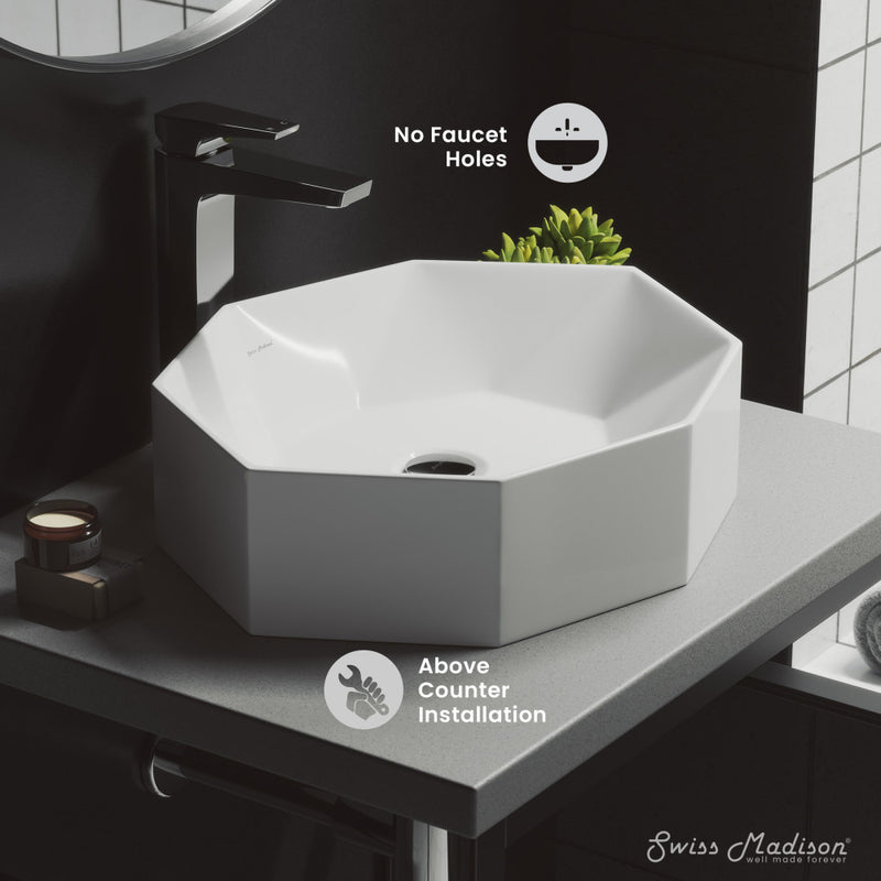 Brusque Glossy White Ceramic Specialty Vessel Sink 19.25 in