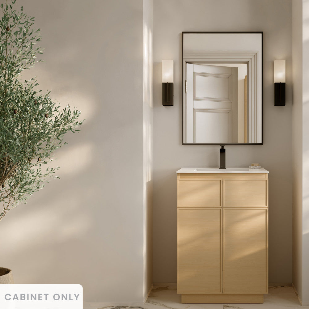 St. Tropez 24" Freestanding Bathroom Vanity Cabinet without Top in Natural Oak