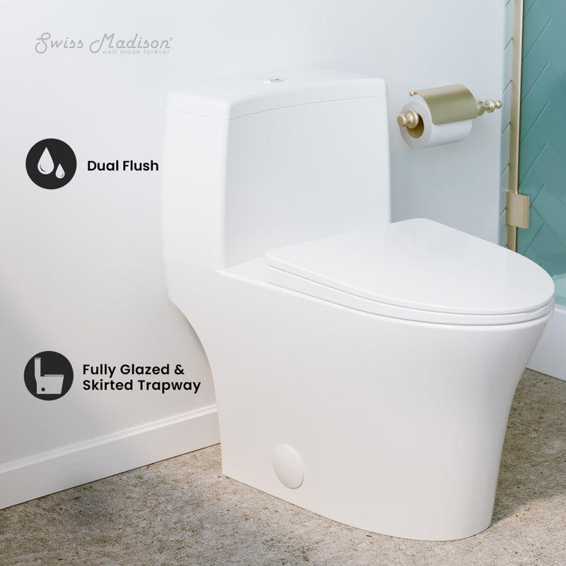 Bastille One-Piece Elongated Toilet Vortex Dual-Flush 1.1/1.6 gpf