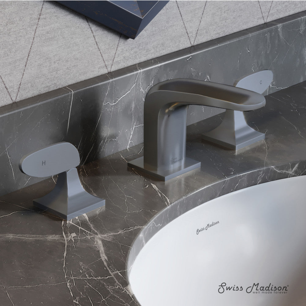 Chateau 8 in. Widespread, 2-Handle, Bathroom Faucet in Gunmetal Gray