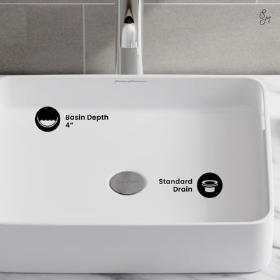 Concorde 19 Rectangle Ceramic Vessel Sink