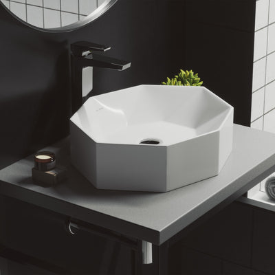 Brusque Glossy White Ceramic Specialty Vessel Sink 19.25 in