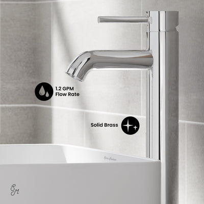 Ivy Single Hole, Single-Handle, High Arc Bathroom Faucet in Chrome